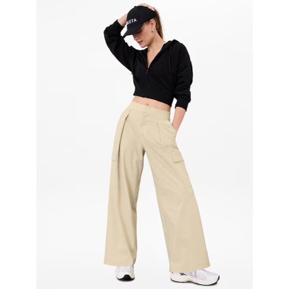 New Athleta 10 Pinnacle Cargo Trouser Ecru Size 10 Regular - Picture 4 of 10